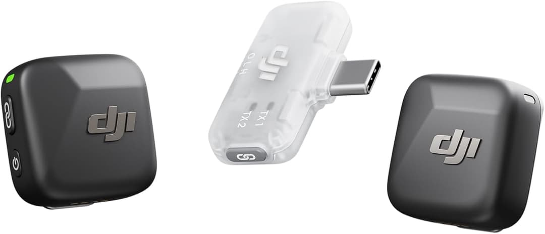 DJI Mic Mini (2 TX + 1 RX Mobile), Microphone Cravate sans Fil pour iPhone 17/16/15 et Android/PC/Tablette, prêt à l’Emploi, Transmission 300 m, ultraléger, réduction Active du Bruit, vlog