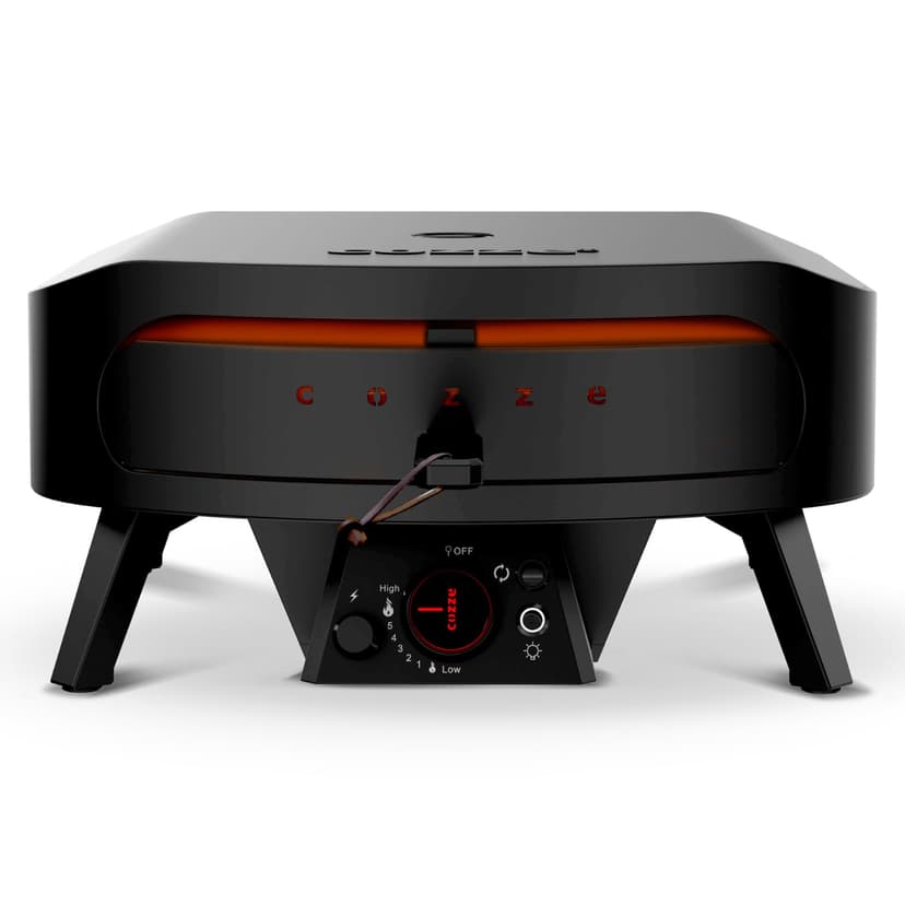Cozze® 17" Rotate Gas Pizza Oven Black Edition - Rotating Cordierite Stone Ø43cm, 8kW, Door Included, 30mbar - 2