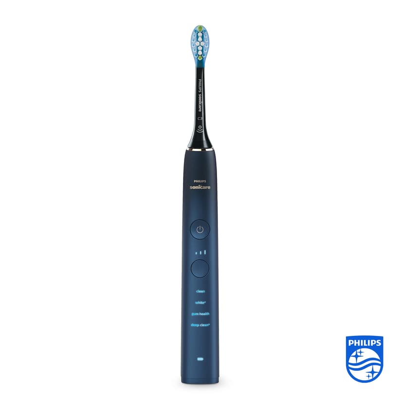 Philips Sonicare DiamondClean 9000 Series Electric Toothbrush, Sonic Toothbrush, Cleaner Teeth and Oral Care, Blue, with 4 x C3 Premium Plaque Defense Brush Heads (Model HX9911/89), 5 Piece Set - 2