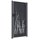 vidaXL Garden Gate/Fence - 105x205 cm Anthracite Steel - Laser Cut Design - Outdoor/Patio - 9