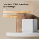MERCUSYS TP-Link Halo H1500X (3-Pack) AX1500Mbps WiFi 6 Mesh Router, Coverage Up to 550 m², Dual Band, Powerful Repeater, 3 Gigabit Ports, Parental Control, Plug and Use - 3