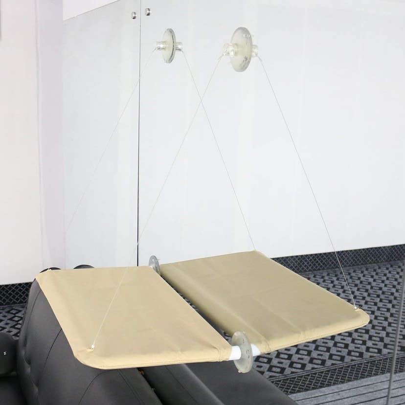 YIQI Window Mounted Cat Hammock for Cat Perch, Hanging Pet Bed with Suction Cup Comfortable, Durable, Solid, Storage Space (55x32cm) - 4