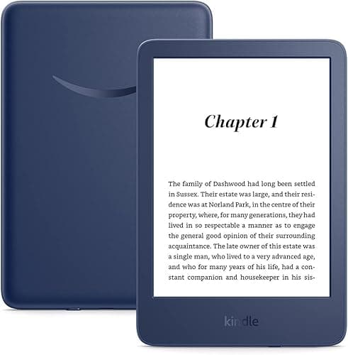 Certified Refurbished Kindle (2022 release) | The lightest and most compact Kindle, now with a 6", 300 ppi high-resolution display and double the storage, with ads, Denim