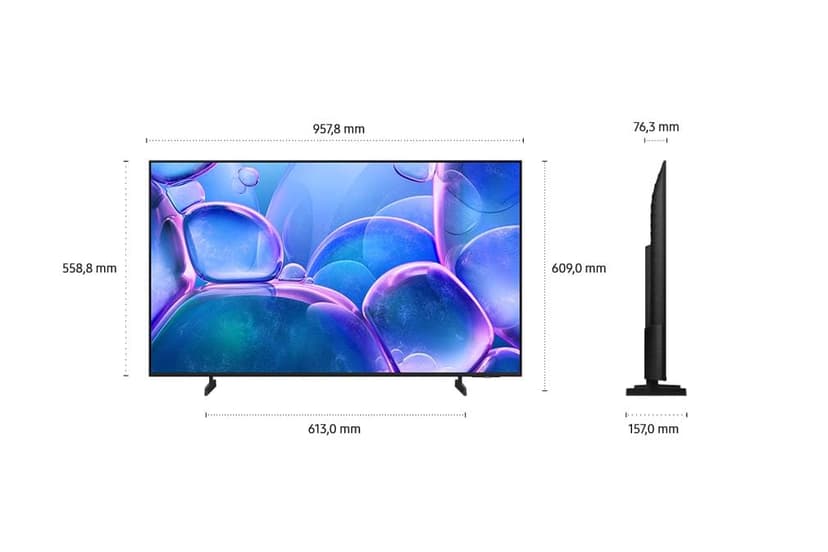 Samsung Crystal UHD 4K U7099F Téléviseur LED 43" (108 cm), processeur Crystal 4K, design MetalStream, SmartThings, Knox Security, Gaming Hub, AI Upscaling, Contenu gratuit, Smart AI TV - 5