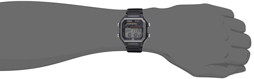Casio Montre à Quartz analogique et numérique pour Homme avec Bracelet en résine WS1600H-1AV, Noir, Sangle - 4