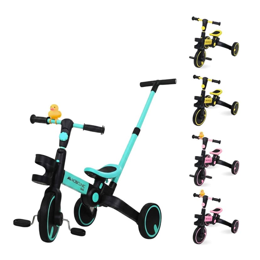 Mobiclinic®, 5-in-1 Tricycle, Balance bike, Chase, Evolutive, Ages 1-5, Adjustable Handlebar and Seat, Ultralight, Toddler bike, Easy Assembly, Puncture-Proof Wheels, Up to 25 kg, Bottle Holder (Blue) - 1