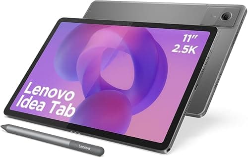 Lenovo Idea Tab – Touch Tablet, Integrated AI 11 Inch 2.5K, 90Hz (MediaTek Dimensity 6300, 8 Cores, 8 GB RAM, UFS 2.2 128GB, Android 15, Wifi5 + Bluetooth) Tab Pen + Folio Case – Grey