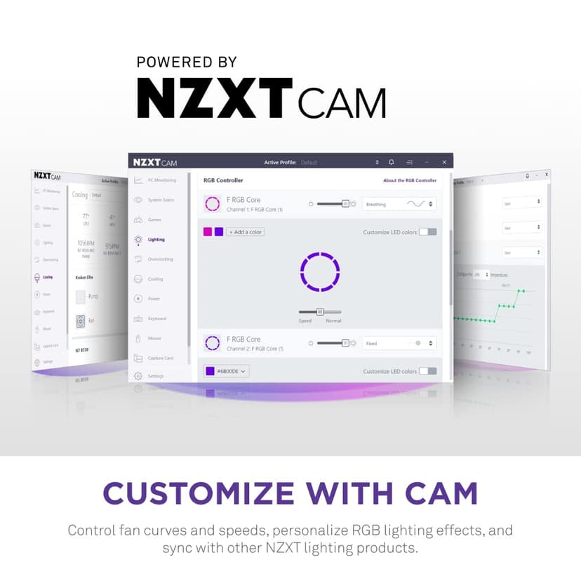 NZXT F120 RGB Core 120mm PWM Single Fan Black - 7