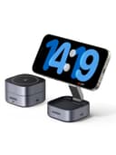 UGREEN MagFlow for MagSafe Charger Qi certified, 2-in-1 Wireless Charger Stand, Magnetic Charging Station, Compatible with iPhone Air/17/16/15/15 Plus/15 Pro/15 Pro Max/14/13/12, AirPods 4/3/2/Pro 3/2 - 1