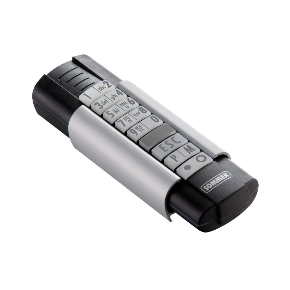 SOMMER Telecody+ handheld transmitter 868.95 MHz 12 command for SOMMER Gate Openers, S10212-00001, Black/Silver