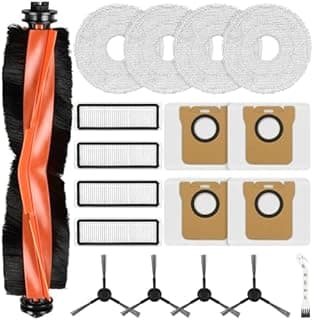 Lot de 18 Accessoires pour Robot Aspirateur Xiaomi Robot Vacuum X20 Max / X20 Pro, Pièces de Rechange avec 1 Brosse Principale, 4 Lingettes, 4 Sacs à Poussière, 4 Filtres, 4 Brosses Latérales - 1