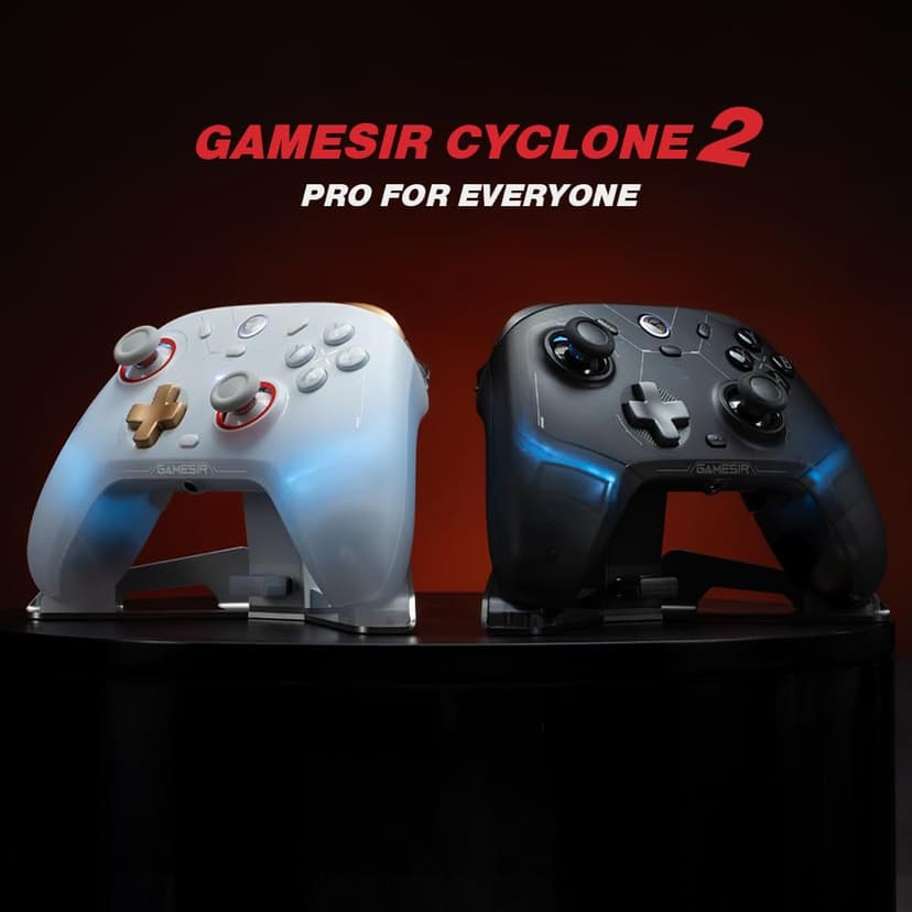 GameSir Cyclone 2 PC Controller Mag-Res TMR Sticks 1000Hz Report Rate Hall & Micro 2-in-1 Triggers RGB Lighting with Charging Dock for PC/Switch/iOS/Android （Noir） - 2
