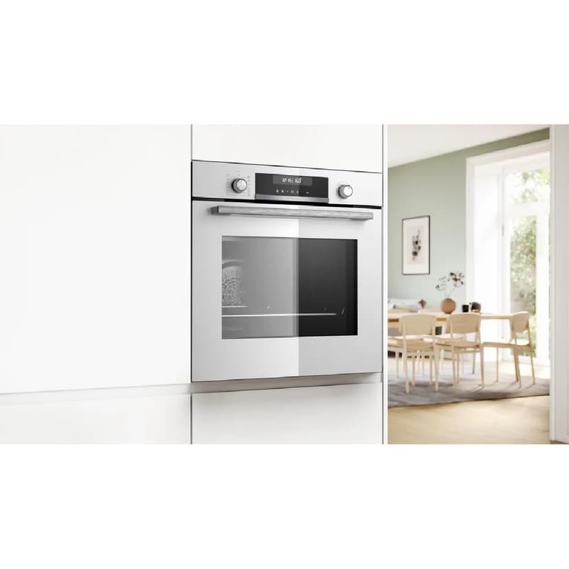 Bosch - 6 Series 6 Multifunction Pyrolytic Oven, 60 cm wide, Air Fry, Home Connect, White, HBG578EW7 - 6