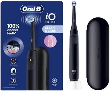 Oral-B iO 2 Black Electric Toothbrush for Adults, 3 Clean…