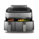 Philips Steam Airfryer 5000 Series Dual Basket - Airfryer & Steamer, 9 Litre, RapidAir Plus, 19 Cooking Functions, 90% Less Fat, 2 Baskets, Steam Cleaning, Silver (NA555/00) - 1