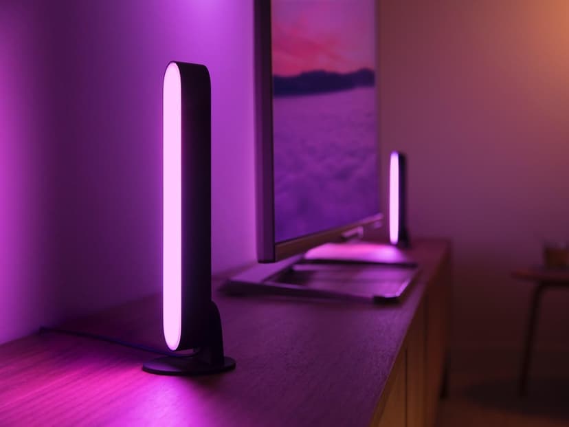 Philips Hue Play White and Colour Ambiance Smart Light Bar Double Pack Base Unit, Entertainment Lighting for TV and Gaming (Works with Alexa, Google Assistant and Apple HomeKit), Black - 5