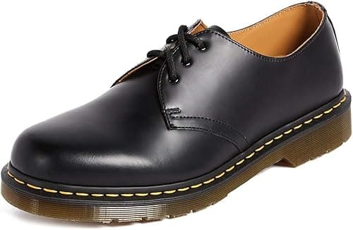 Dr. Martens 1461 59, Derby homme;mixte adulte - Noir (Black Smooth/Orange), 41 EU