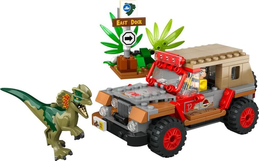 LEGO 76958 Jurassic Park L'Embuscade du Dilophosaure, Jouet Dinosaure et Voiture Jeep pour Garçons, Filles, Enfants Dès 6 Ans, avec Figurine Dino, Jeu Collection 30ème Anniversaire - 4