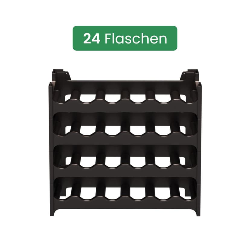 Modular Wine Rack, Bottle Rack, Bottle Storage, Bottle Holder, Wine Holder, plastic, Gris Anthrazit, 24 emplacements de bouteilles - 2