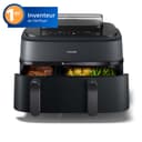 Philips Airfryer Série 5000 - Air Fryer double panier avec cuisson vapeur, 9L, RapidAir, 19 modes de cuisson, jusqu'à 90% de matières grasses en moins, AirSteam, nettoyage vapeur, HomeID (NA550/00) - 2