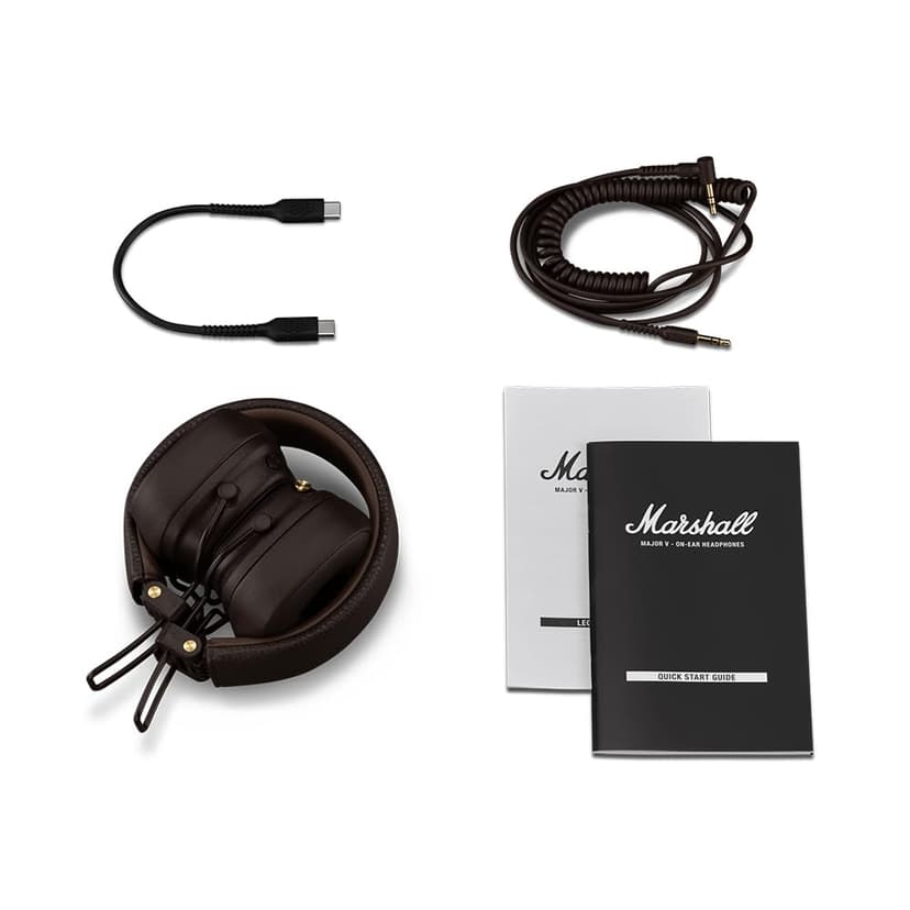 Marshall Casque Bluetooth Supra-auriculaire Major V, écouteurs sans Fil, Pliables, autonomie sans Fil de Plus de 100 Heures, Marron - 8
