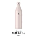 Stanley 1913 All Day Slim Gourde Isotherme 0.6L - Froid Pendant 6 Heures - Glacé Pendant 11 Heures - Acier Inoxydable Recyclé Sans BPA - Étanche - Bouteille D'Eau Compacte - Rose Quartz - 3