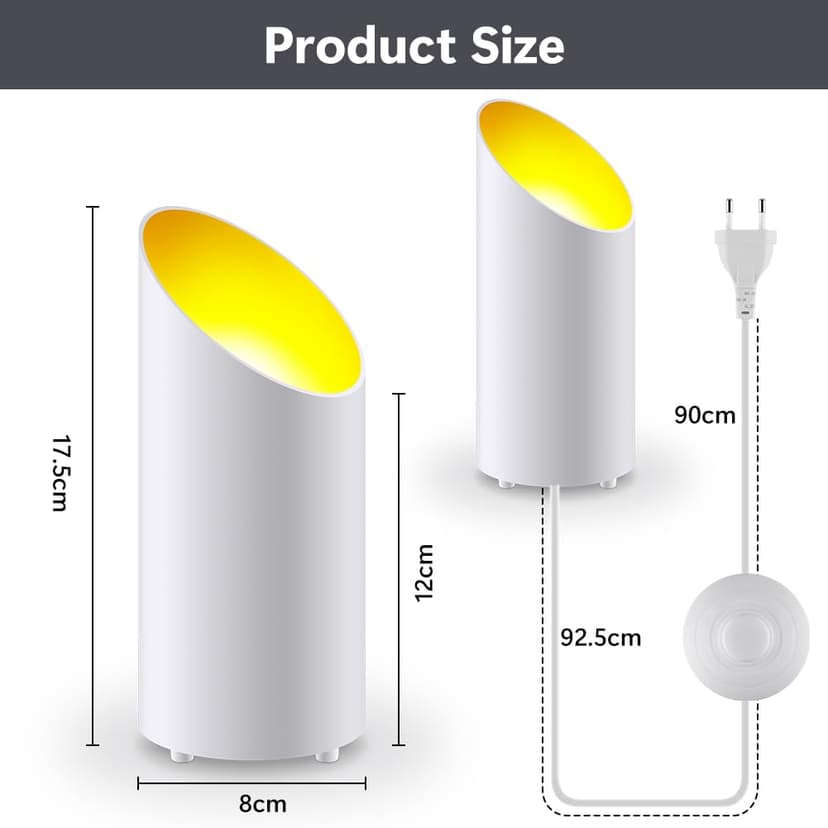 Adiwo Spot LED Uplight, Spot de Sol, 2 Pcs Blanc Lampes de Sol LED pour Un Éclairage d'Accentuation d'Ambiance, Lampadaires Plafonniers Lampadaire Dimmable Jaune Chaud Naturel Lumière Blanc Froi - 2