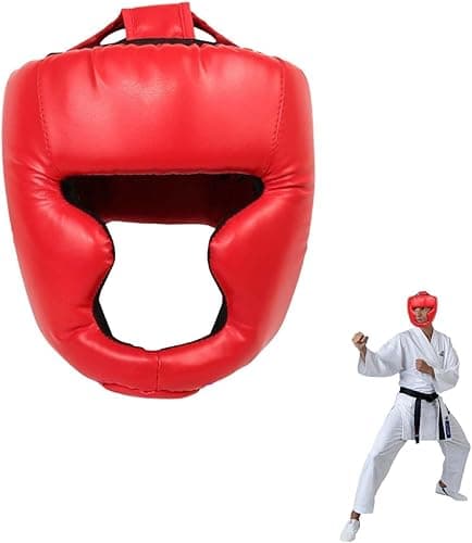 red helmet, head protection, kickboxing, karate, boxing helmet, sparring