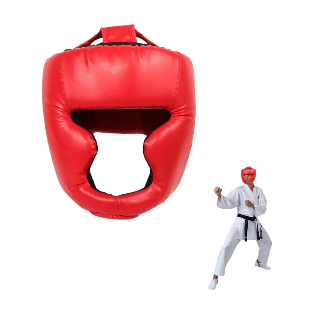 red helmet, head protection, kickboxing, karate, boxing helmet, sparring