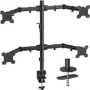 HUANUO Quad Computer Monitor Mount - Heavy Duty LCD Computer 4 Monitor Stand with Full Articulation, Fits Four Screens up to 27 Inches - Each Arm Holds up to 10kg, VESA 75x75-100x100mm Gaming - 1