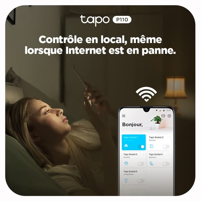 Tapo WiFi Connected Socket, Consumption Tracking, 16A Type F, Compatible with Alexa and Google Home, Control Fan, Air Conditioner, Energy Saving, Voice Control, Tapo P110(4-Pack) - 7
