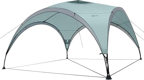 Amazon Basics Event, Garden Gazebo Beach Sun Shelter, 3.65x3.65m, Light Green