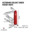 Victorinox deluxe Tinker Couteau de Poche Suisse, Léger, Couteau Multifonction, 17 Fonctions, Tournevis, Ciseaux, Rouge - 3