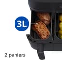 Philips Airfryer Série 5000 - Air Fryer double panier avec cuisson vapeur, 9L, RapidAir, 19 modes de cuisson, jusqu'à 90% de matières grasses en moins, AirSteam, nettoyage vapeur, HomeID (NA550/00) - 5