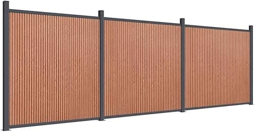 vidaXL Fence Panel, Balcony Screen for Outdoor Patio Yard, Garden Fence with Post, Privacy Screen, Fence Wall, Brown 526x186 cm WPC