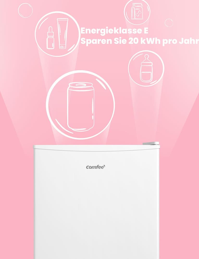Comfee' RCD50WH2(E) Mini Réfrigérateur/Glacière 43L avec Compartiment Congélateur/Petit Réfrigérateur pour Chambre et Bureau/Refroidissement Rapide dans le Refroidisseur/Contrôle de Température/Blanc - 7