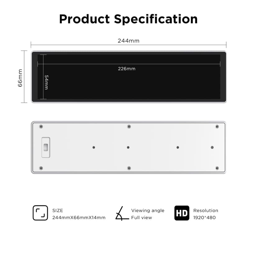 TZMRIT 9.16 Inch Universal LCD Screen Display for PC, Customizable ARGB Frame, Temperature Display Panel, Mini Monitor, with Preset & DIY Themes for Gaming PC Case/CPU Cooler (WH) - 7