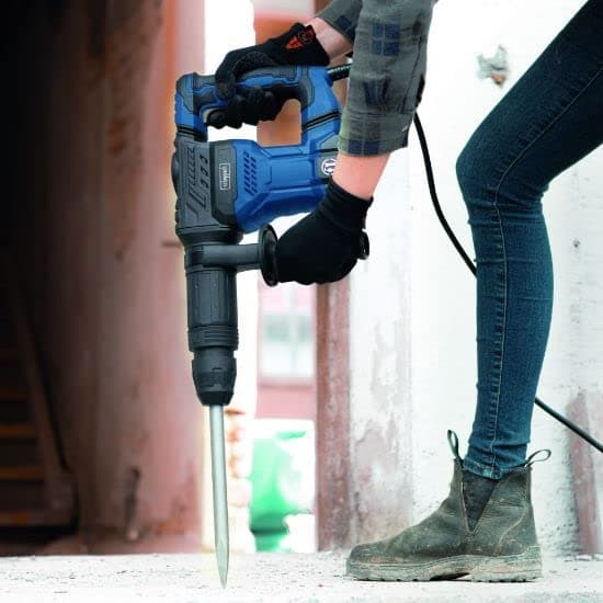 Scheppach AB1500X Demolition Hammer, 1300W, 20J Concrete Breaker, SDS-Max, 4100BPM, Anti-Vibration Jackhammer, Inc. Chisel & Case - 2