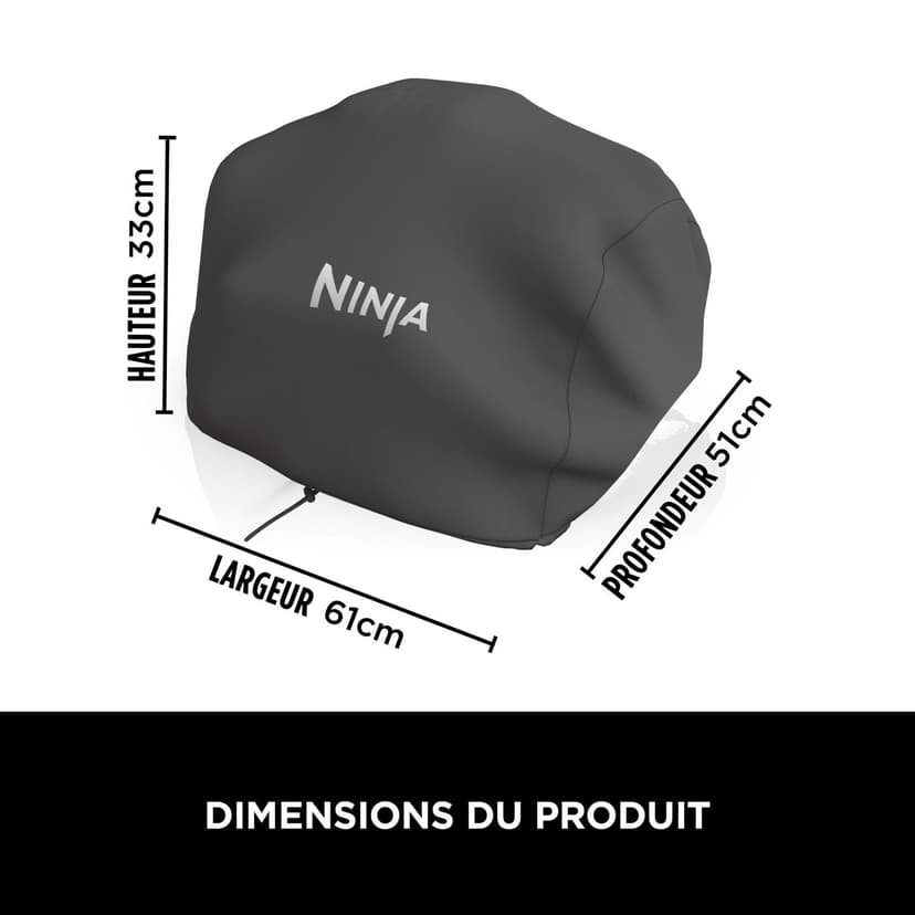 NINJA Woodfire Barbecue électrique et fumoir Pro XL avec thermomètre, barbecue et Air fryer & Woodfire Housse pour barbecue XL, Housse Anti-décoloration, résistante aux intempéries - 6