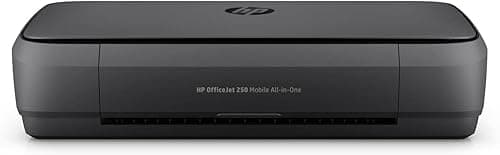 HP OfficeJet 250 Imprimante Tout-en-Un Portable, Fonction Impression, Copie, Numérisation jusqu'à 600 dpi, Wi-Fi et USB, Noire