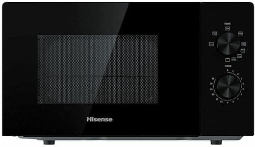 Hisense H20MOBP1G Microwave with Grill, 20L Capacity, 700W Power, 900W with Grill, 5 Levels, 30 Minute Timer, Defrost Mode, Shooter, Black Finish