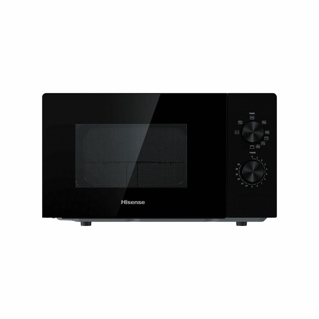Hisense H20MOBP1G Microwave with Grill, 20L Capacity, 700W Power, 900W with Grill, 5 Levels, 30 Minute Timer, Defrost Mode, Shooter, Black Finish