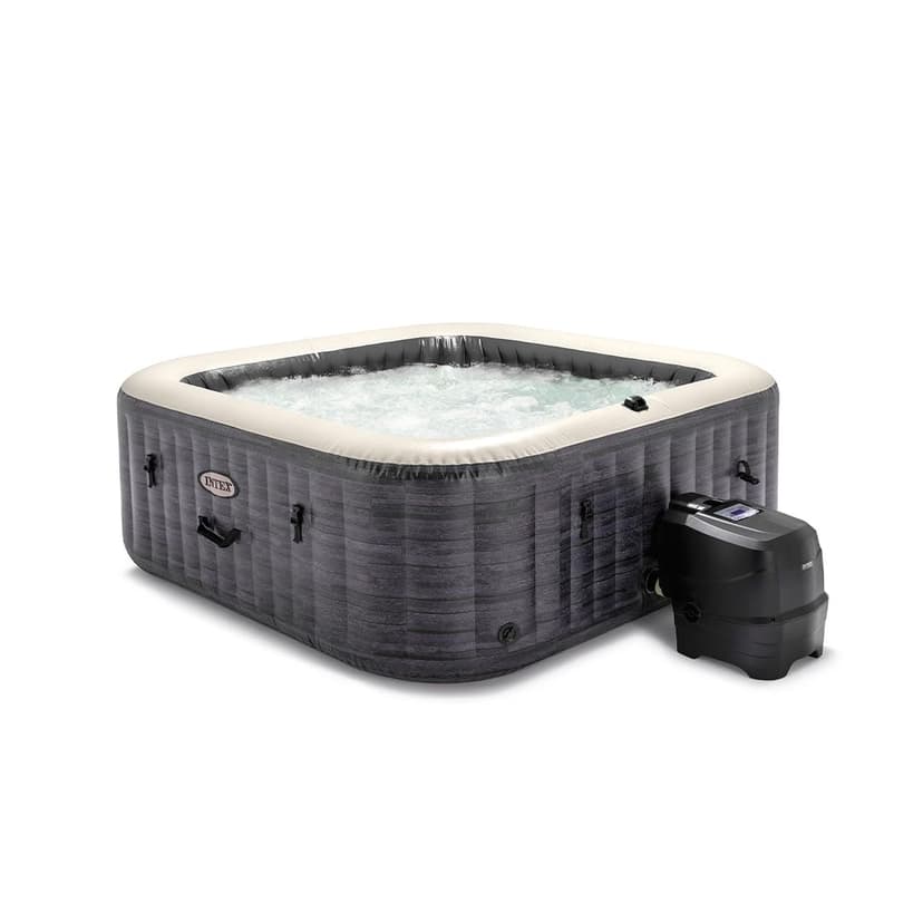 Intex 6-Person Greystone Deluxe Square Bubble Spa Set - 1
