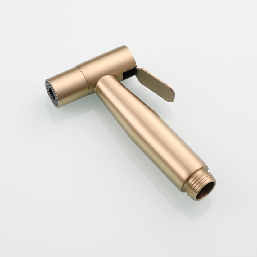Tecmolog Bidet portable pour WC Acciaio Inossidabile Ensemble de vaporisateur à main chaude et froide Doré brossé WS024J2F2 - 6