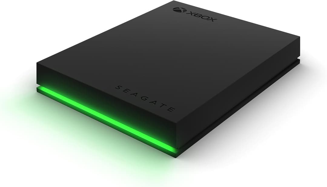 Seagate Game Drive for Xbox, 4TB, External Hard Drive Portable, USB 3.2 Gen 1, Black with built-in green LED bar, Xbox Certified, 2 year Rescue Services (STKX4000402)