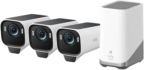 eufy Security S3 Pro (eufyCam 3 Pro), 4K Camera Surveillance WiFi exterieure sans Fil avec Panneau Solaire, Vision Nocturne MaxColor, Reconnaissance faciale IA, Stockage Local, aucuns Frais mensuels