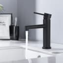 ONECE Tap Black Bathroom Faucet, Single Lever Mixer Tap with Removable Bubbler, Black Finish, Stainless Steel, Contemporary Style - 7
