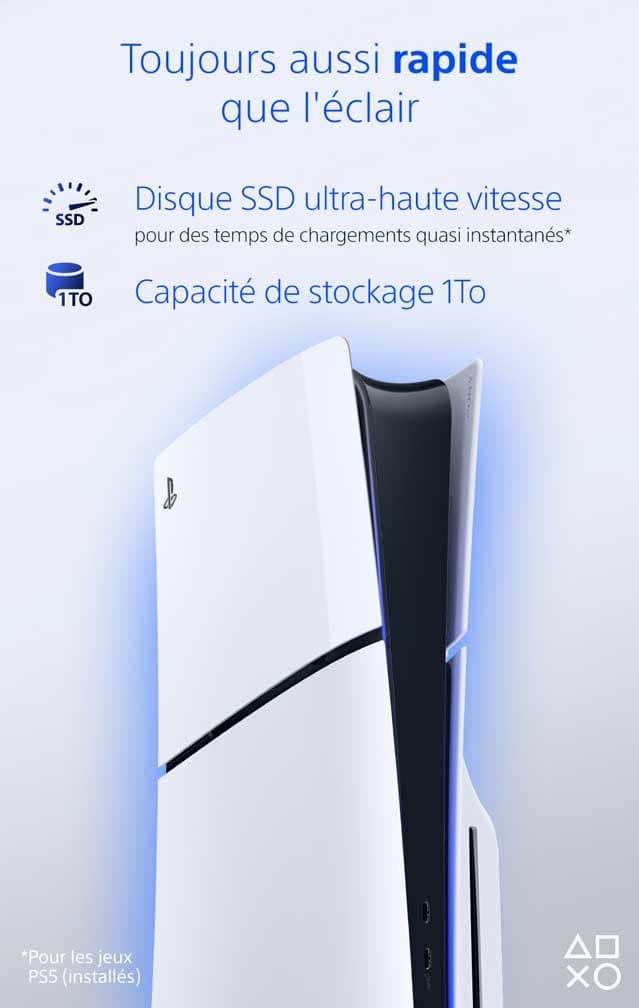 Sony, Console PlayStation 5 Édition Standard 1 To avec lecteur Blu-ray 4K, SSD Ultra-Rapide, Audio 3D, Ray Tracing, 1 Manette DualSense avec Retour Haptique et Gâchettes Adaptatives, Couleur : Blanche - 3