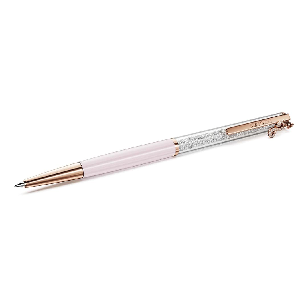 Swarovski Stylo à bille Crystalline Silk, Infini, Laqué rose, placage de ton or rose