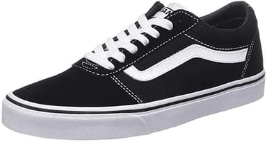 Mens Vans Size 9, Ward Sneaker Black & White Suede Canvas…